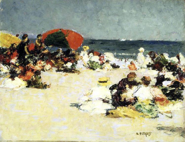 Edward Henry Potthast Prints On the Beach oil painting image